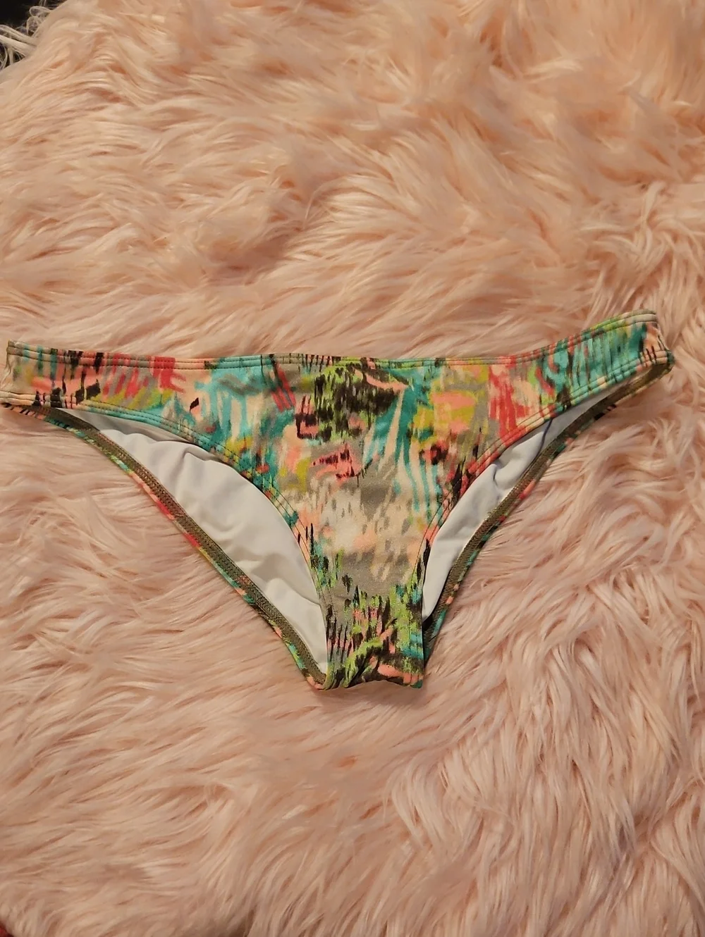 Vs Vintage 2012 Tropical Abstract Tease Halter Cheeky  Bikini